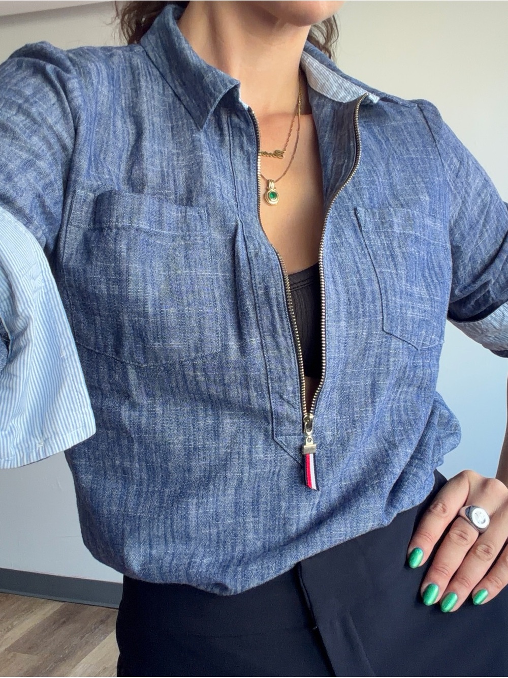Tommy Hilfiger blue Jean Shirt